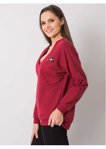 Bordovo červená mikina