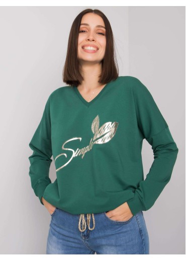 Tmavozelená mikina s potlačou