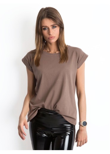 Béžovo hnedé basic tričko