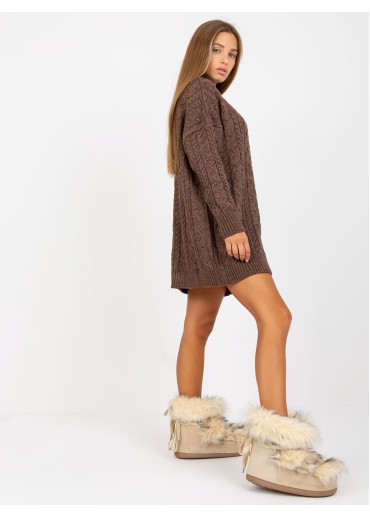 Hnedý predĺžený sveter