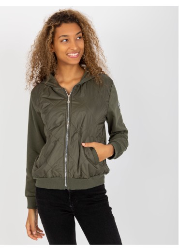 Khaki zelená mikina s kapucňou