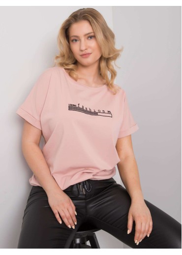 Tmavopúdrovo ružové one size tričko s výšivkou