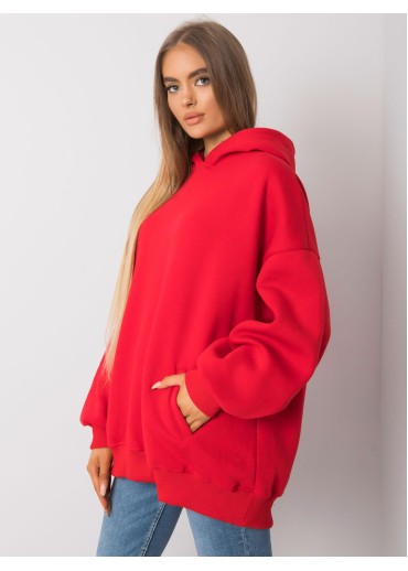 Červená basic mikina s kapucňou