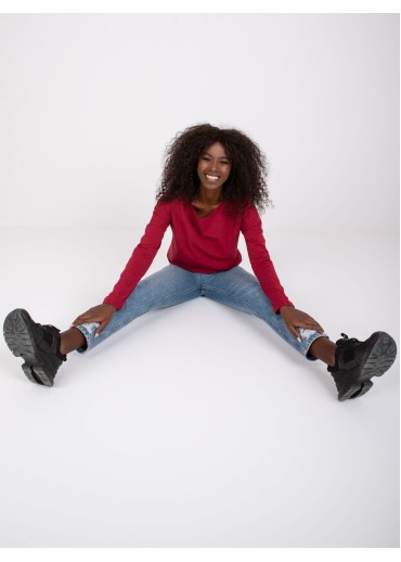 Bordovo červené tričko so šnúrkou