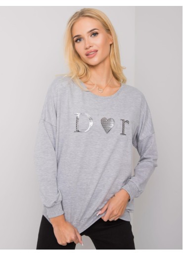 Sivá mikina s nápisom