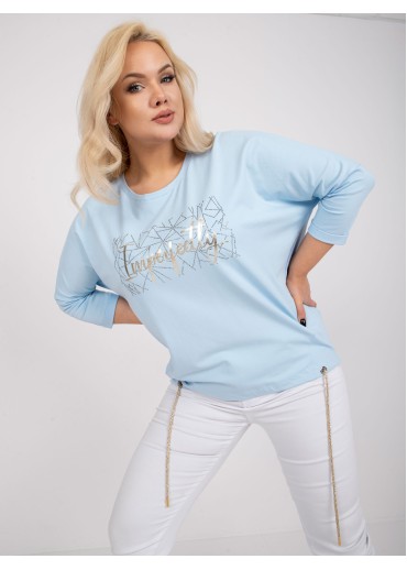 Svetlomodré tričko s potlačou