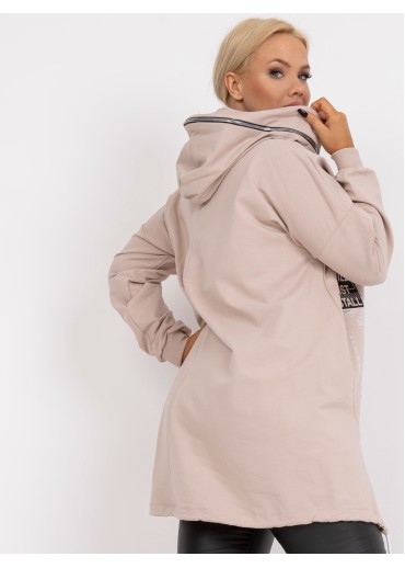 Béžovo hnedá mikina s kapucňou