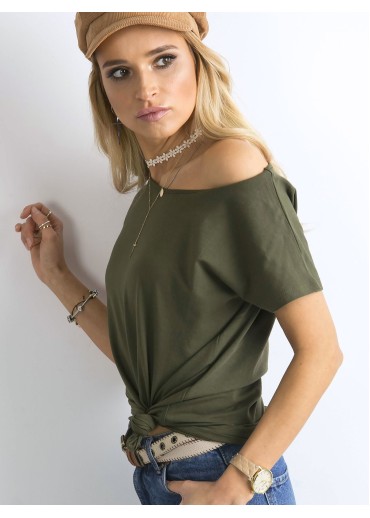 Khaki zelené basic tričko
