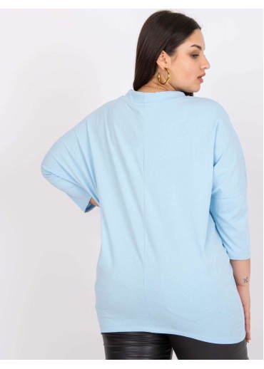 Svetlomodré tričko s 3/4 rukávom
