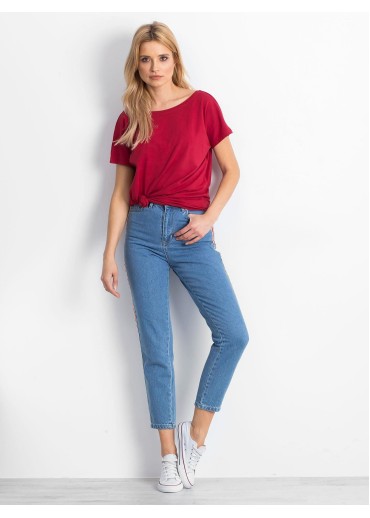 Bordovo červené basic tričko