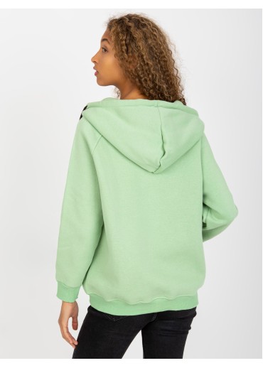 Zelená basic mikina s kapucňou
