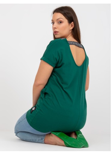 Tmavozelené predĺžené tričko