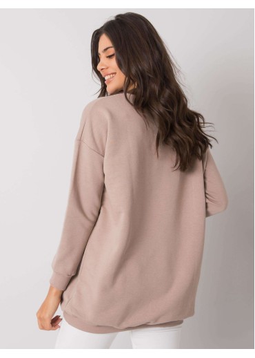 Béžovo hnedá športovo elegantná mikina