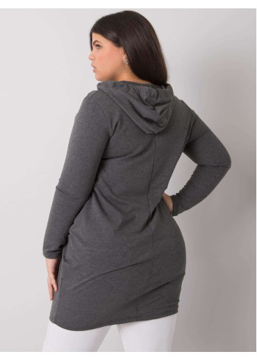 Tmavosivá tunika s kapucňou