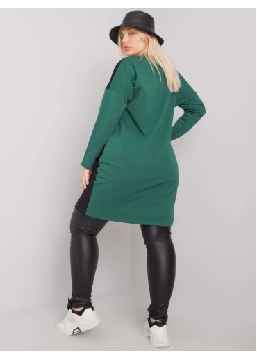 Tmavozelená mikinová tunika