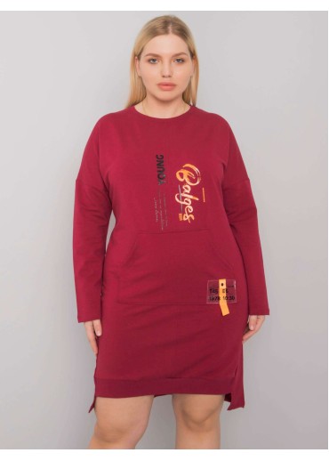 Bordovo červená tunika s potlačou