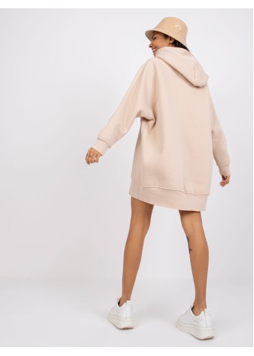 Béžovo hnedá mikinová tunika