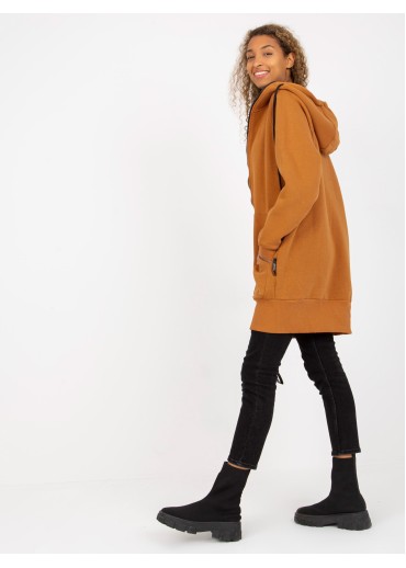 Hnedá predĺžená mikina