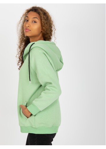 Zelená basic mikina s kapucňou