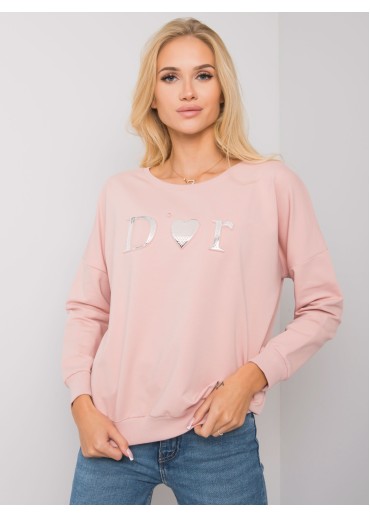 Tmavopúdrovo ružová mikina s nápisom