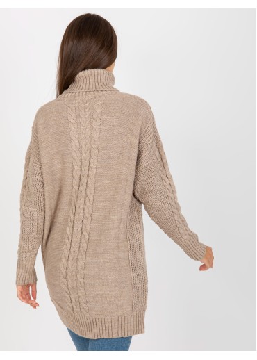 Béžovo hnedý dlhý rolák