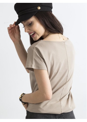 Béžovo hnedé basic tričko