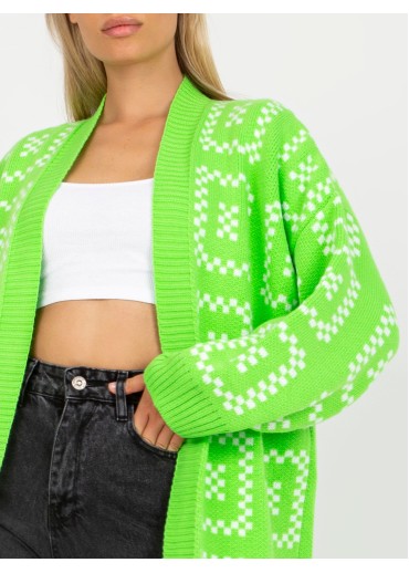 Limetkovo zelený kardigán