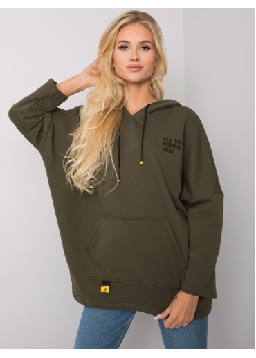 Khaki zelená mikina s kapucňou