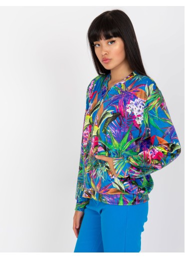 Svetlomodrá vzorovaná mikina