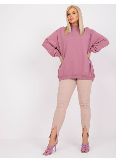 Tmavopúdrovo ružová bavlnená mikina