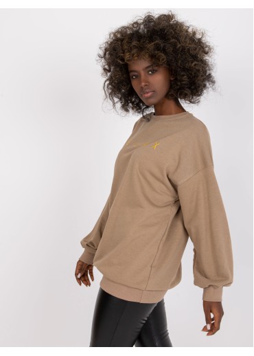 Béžovo hnedá basic mikina