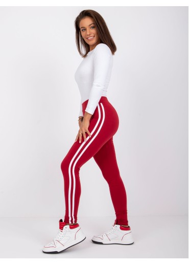 Bordovo červená legíny s lampasmi