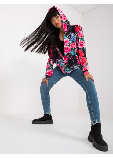 Ružová kvetovaná mikina