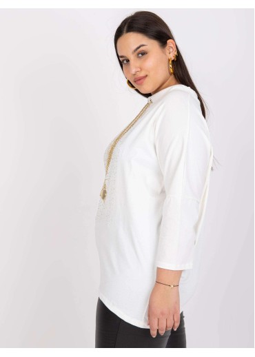 Smotanovo biele tričko s 3/4 rukávom