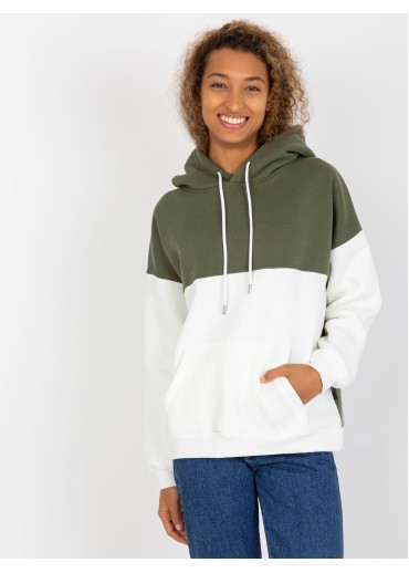 Khaki zelená dvojfarebná mikina