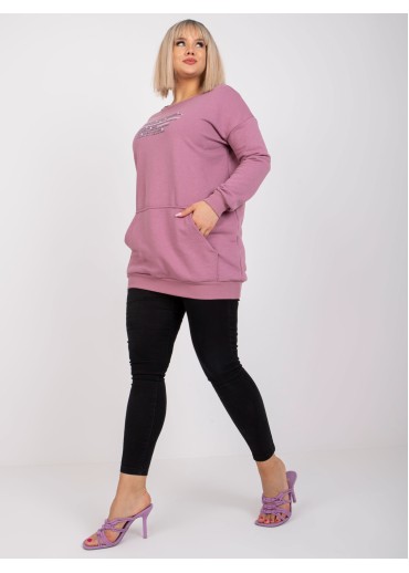 Tmavopúdrovo ružová predĺžená mikina