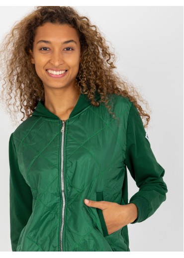 Tmavozelená mikina s kapucňou