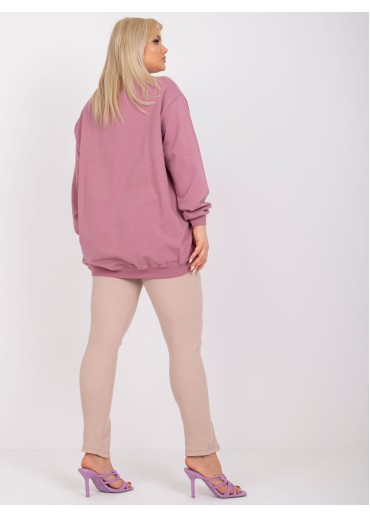 Tmavopúdrovo ružová bavlnená mikina