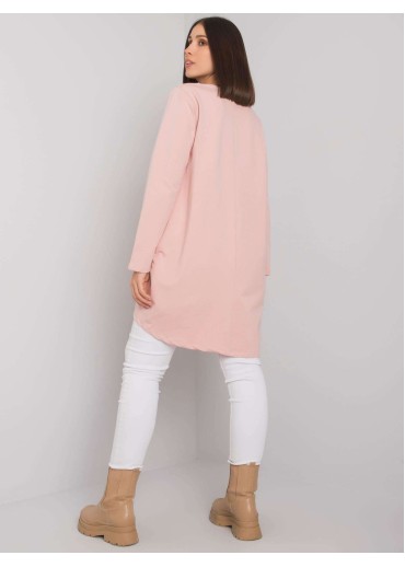 Tmavopúdrovo ružová tunika s potlačou
