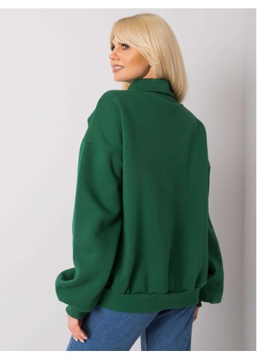 Tmavozelená mikina s rolákovým golierom