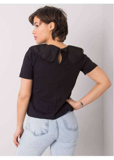 Čierne tričko s golierom