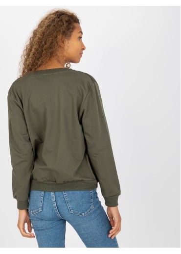 Khaki zelená mikina na zips