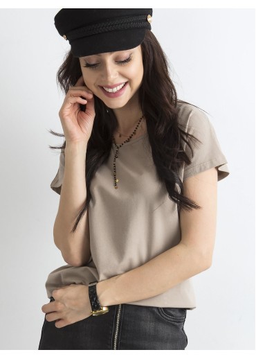 Béžovo hnedé basic tričko