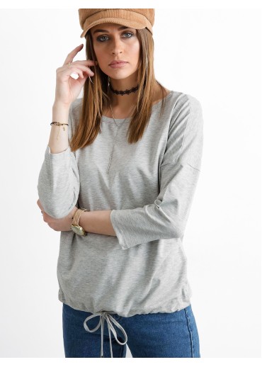 Sivé tričko so šnúrkami