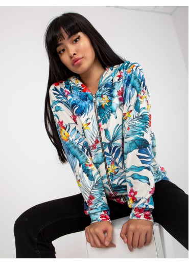 Svetlomodrá kvetovaná mikina