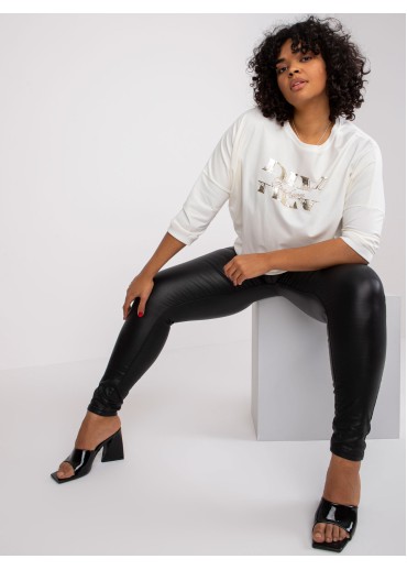 Smotanovo biele tričko s 3/4 rukávom