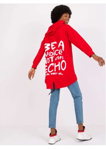 Červená predĺžená mikina