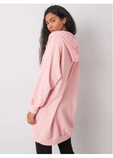 Ružová predĺžená mikina