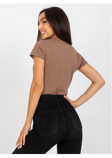 Béžovo hnedé basic tričko
