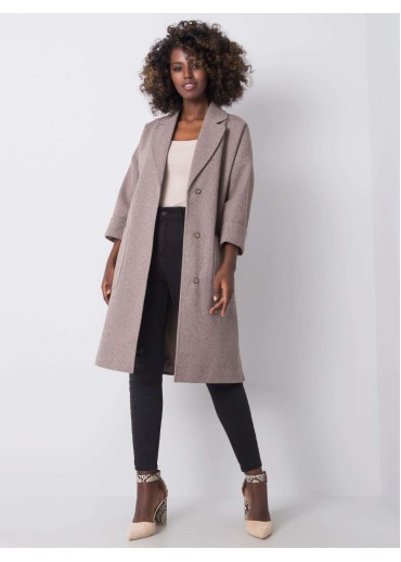 Hnedý kabát s opaskom